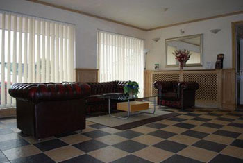 The lobby at the Sky Plaza hotel Cardiff airport