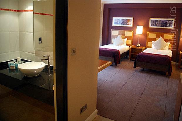 A spacious family room at the Gatwick Hilton