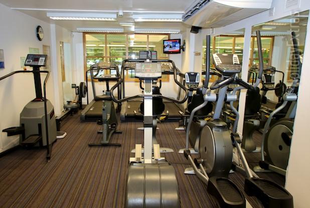 The gym at the Holiday Inn
