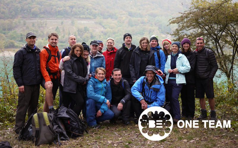 Matthew Pack with leadership team in Verona. Pic taken after an 8 hour hike through the rain. Be one team. From left to right. Simon Hagger, Sean Hagger, Howard Dove, Mel Davis, Cathy Beare, Johannes Mehrer, Anthony Clarke-Cowell, Matthew Pack, Chris Gale, Andy Britcliffe, Andrew Parker, Michelle Clarke-Cowell, David Norris, Ian Copely, Carolyne Creed, Anna Divers, Leigh Wood, Matthew Paxton