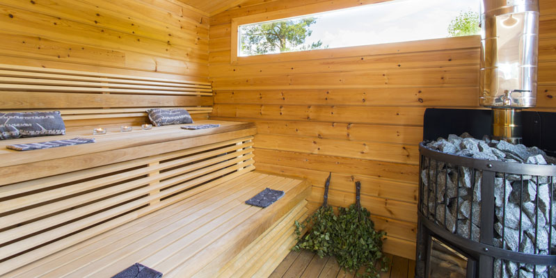 Home sauna in Finland.