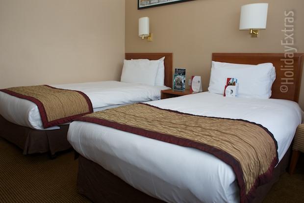 A triple room at the Crowne Plaza
