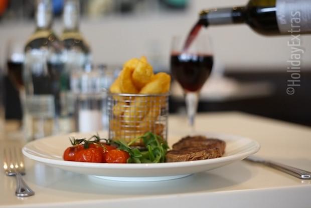 Steak and chips at the Crowne Plaza