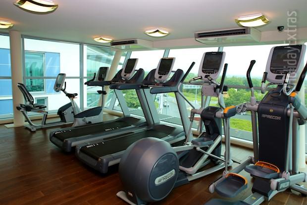 The gym at the Doubletree by Hilton