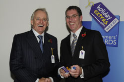 Mike Whiting accepts the runner up award for best airport on behalf of East Midlands Airport