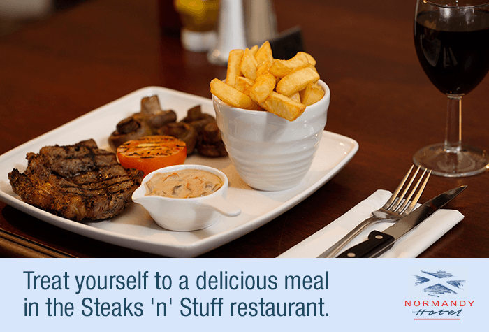 Steak dinner at Normandy Hotel Glasgow Airport